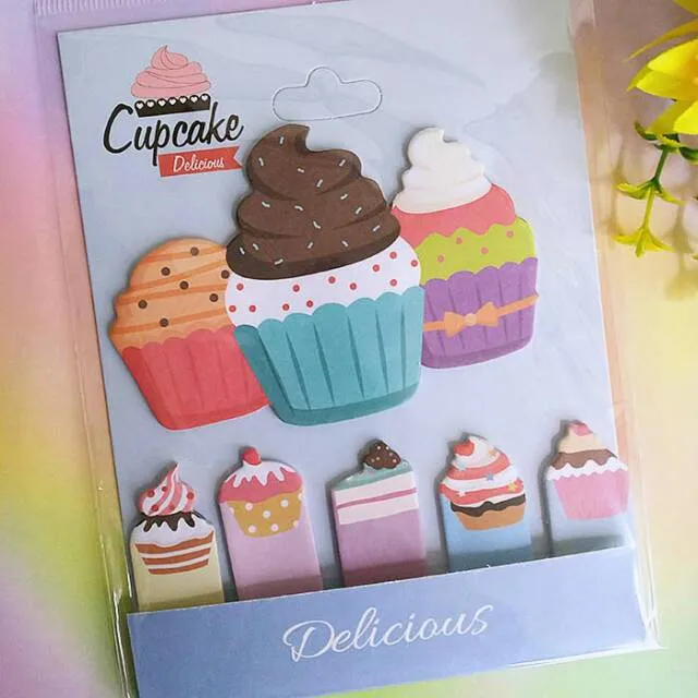 Sticky Notes with Page Markers - Cupcake