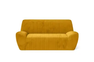 Trapani 2 Seater Sofa Yellow Velvet