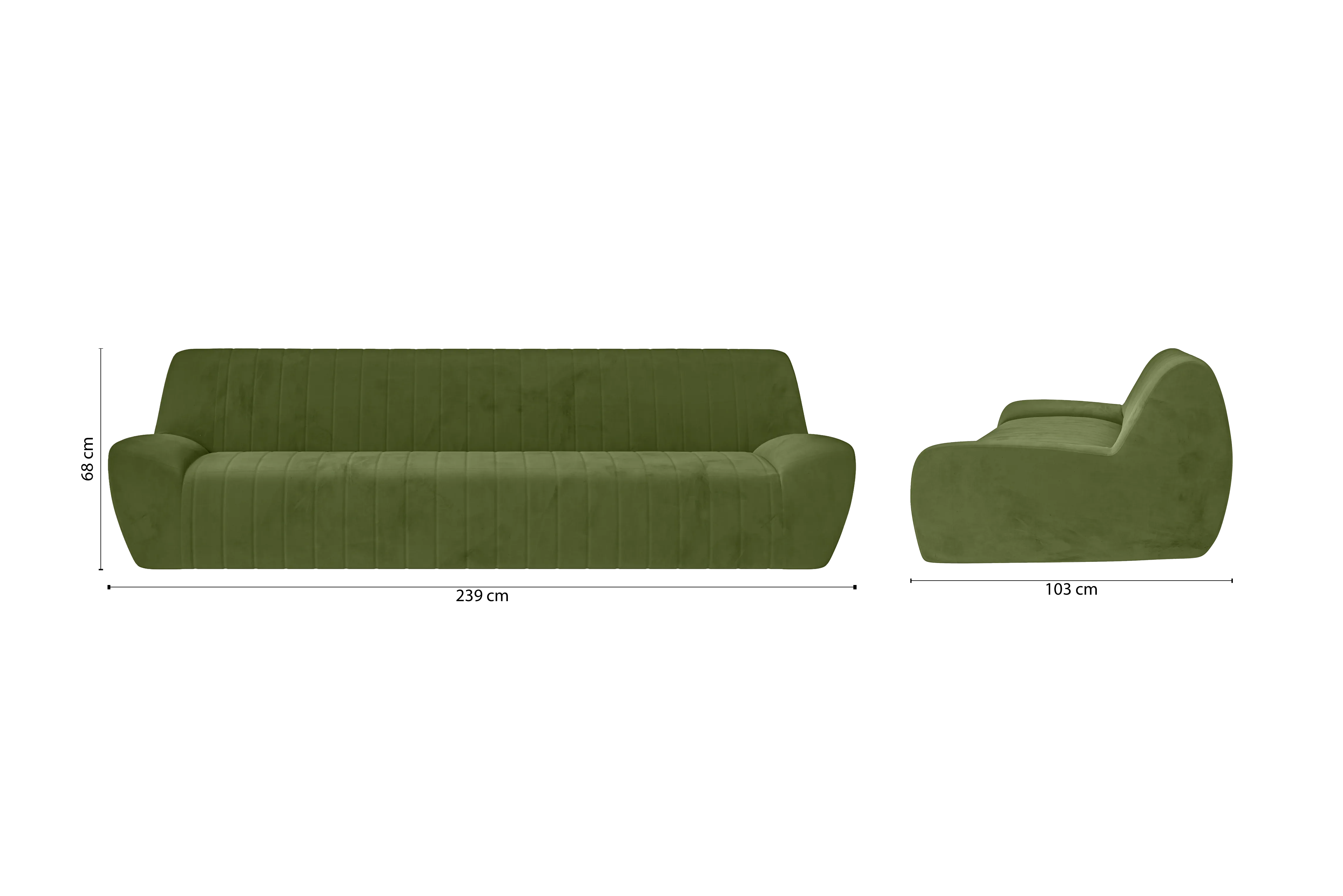 Trapani 4 Seater Sofa Lime Velvet