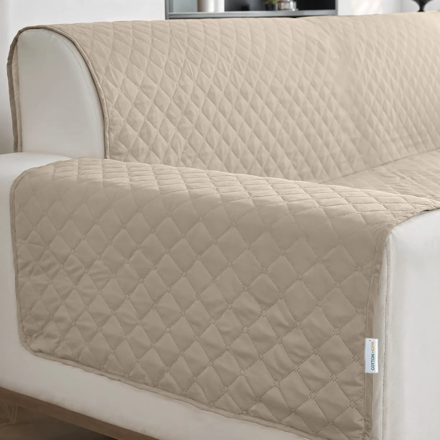 Ultimate Sofa Protector 2 Seater: Water Resistant Sofa Couch Cover for Ultimate Comfort |  Furniture Protector for Pets Kids - Beige