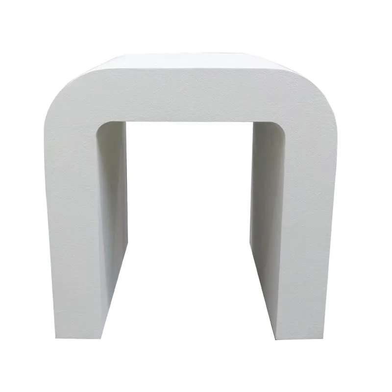 White ‘Concrete Look’ Asahi Side Table / Bedside Table