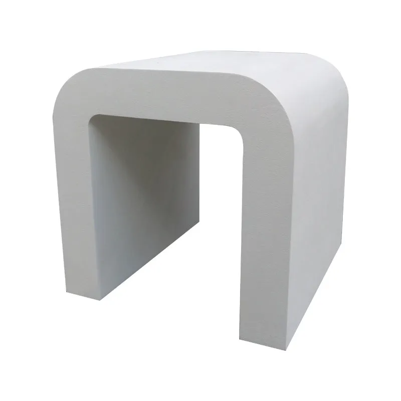 White ‘Concrete Look’ Asahi Side Table / Bedside Table