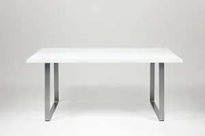 WHITE RADIUS HIGH GLOSS DINING TABLE