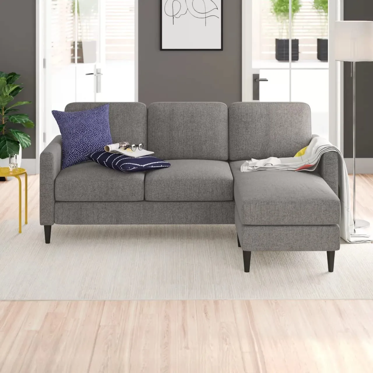 Yolo 4 Seater Fabric Interchangeable L Shape Sofa For Living Room | Bedroom | Office