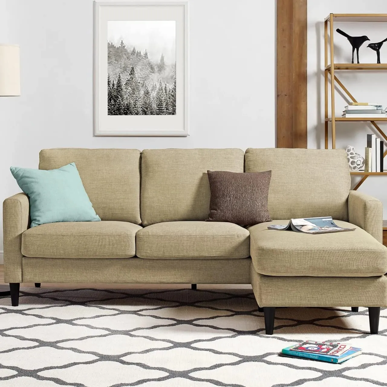 Yolo 4 Seater Fabric Interchangeable L Shape Sofa For Living Room | Bedroom | Office
