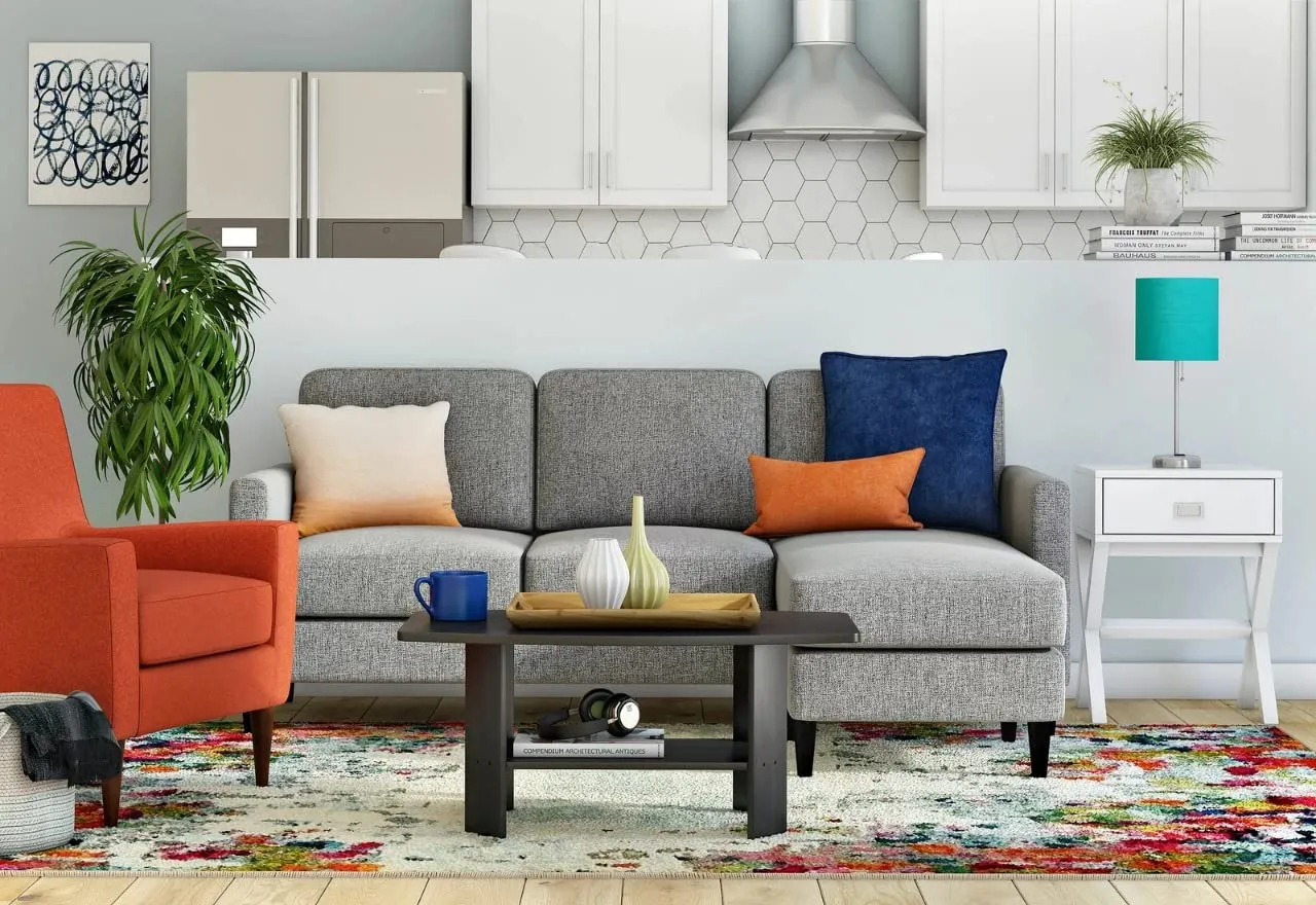 Yolo 4 Seater Fabric Interchangeable L Shape Sofa For Living Room | Bedroom | Office